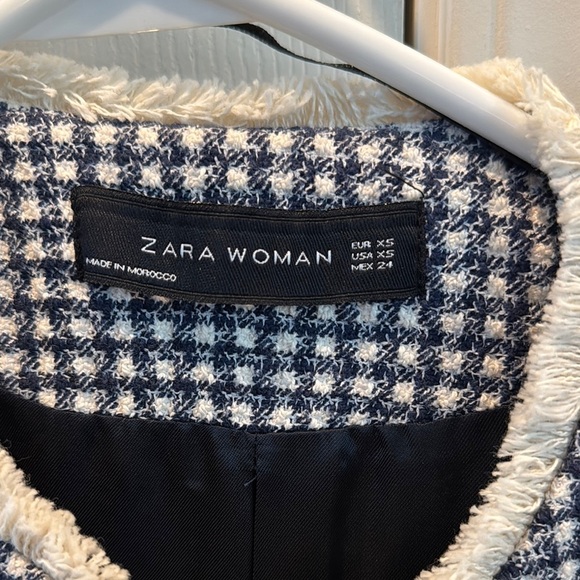 Zara Black and White Checkered Blazer - Picture 2 of 4